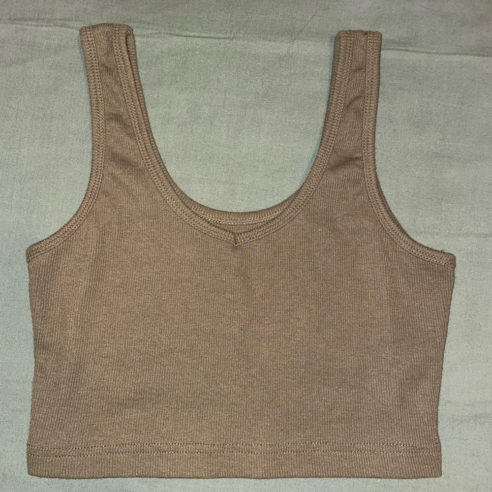 Army Green Cropped Tank